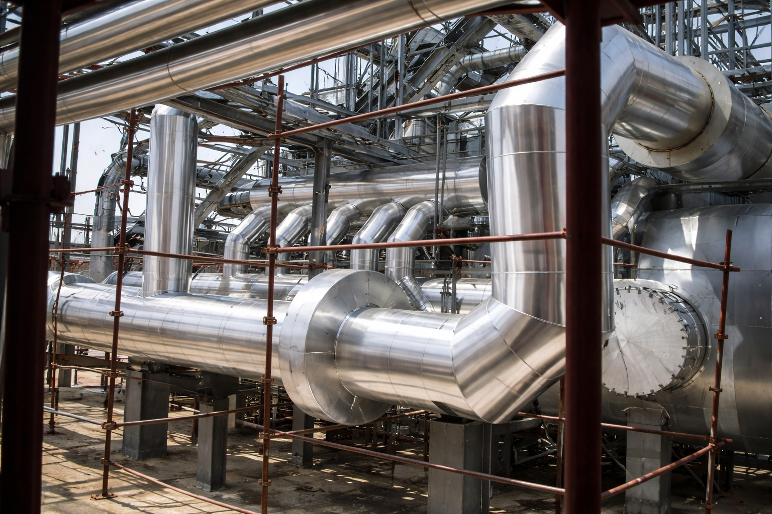 Thermally insulated process piping